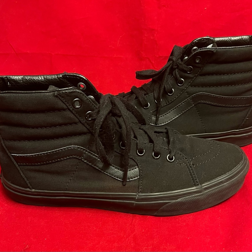 Vans Triple Black High-Top Sneakers M9.5 W11 - Picture 3 of 5
